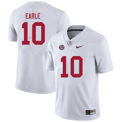 NCAA Men's Alabama Crimson Tide #10 JoJo Earle Stitched College 2021 Nike Authentic White Football Jersey ND17X10ZB
